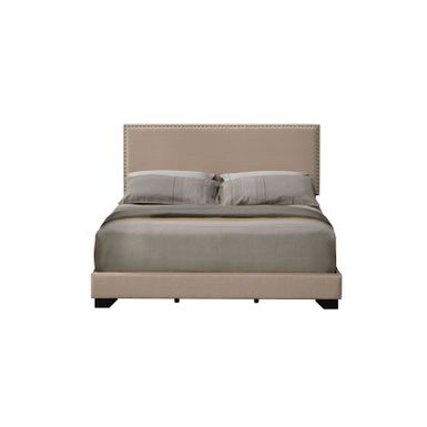 ACME Leandros Queen Bed, Beige Fabric