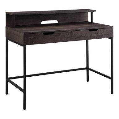 OSP Home Furnishings - Contempo 40" Desk with Shelf hutch - Brown