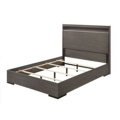 ACME Escher Eastern King Bed, LED & Gray Oak