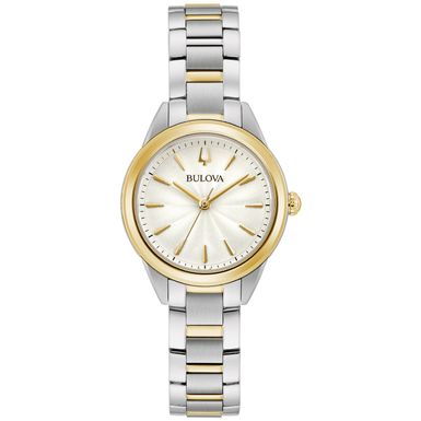 Bulova  - Ladies Sutton Classic Two-Tone Stainless Steel Watch White Dial