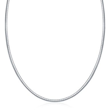 Sterling Silver Classic Omega Chain Necklace (3.0mm) (18 Inch)