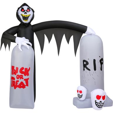 8-ft. Prelit Inflatable Grim Reaper with Tombstone Arch