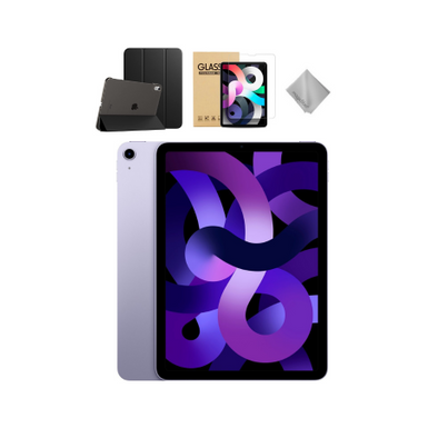 Apple - 10.9-Inch iPad Air - Latest Model - (5th Generation) with Wi-Fi - 256GB - Purple With Black Case Bundle