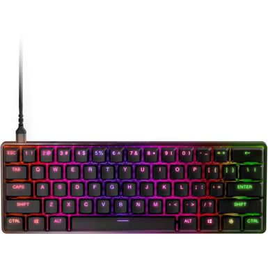 SteelSeries - Apex 9 Mini 60 Wired OptiPoint Adjustable Actuation Switch Gaming Keyboard with RGB Lighting - Black