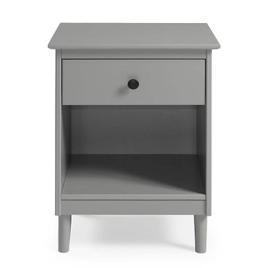 Walker Edison - Classic Solid Wood 1-Drawer Nightstand - Gray