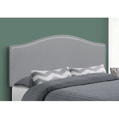 Bed/ Headboard Only/ Queen Size/ Bedroom/ Upholstered/ Pu Leather Look/ Grey/ Transitional