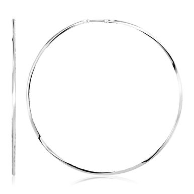 Sterling Silver Large Polished Round Hoop Earrings