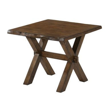 Transitional Solid Wood End Table in Walnut