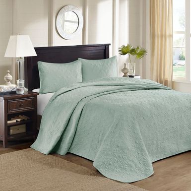 Seafoam Quebec Reversible Bedspread Set King