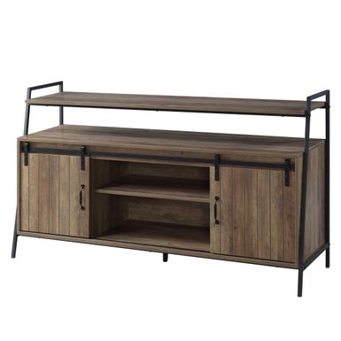 ACME Rashawn TV Stand, Rustic Oak & Black Finish