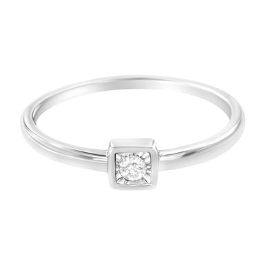 .925 Sterling Silver Miracle-Set Diamond Accent Cushion Shaped Promise Ring (J-K Color, I1-I2 Clarity) - Size 8