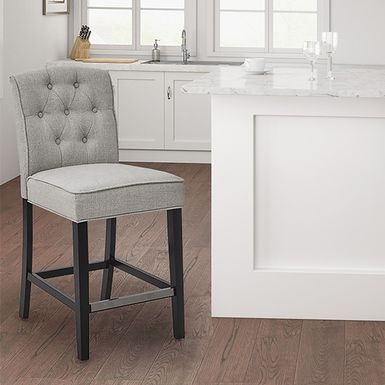 Light Grey Marian Tufted Counter Stool