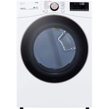 LG - 7.4 Cu. Ft. Stackable Smart Electric Dryer with Steam and Built-In Intelligence - White