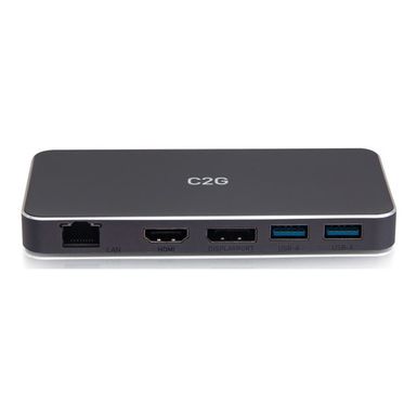 C2G USB-C 7-in-1 Dual Display MST Docking Station with HDMI DisplayPort Ethernet USB and Power Delivery up to 100W - 4K 60Hz - docking station - USB-C - HDMI DP - 1GbE