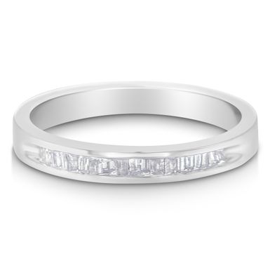 .925 Sterling Silver 1/5 Cttw Diamond Channel-Set Stackable Band Ring (H-I Color, I1-I2 Clarity) - Size 7