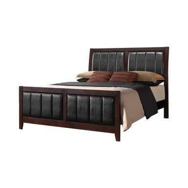 Carlton California King Upholstered Bed Cappuccino and Black