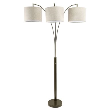 Contemporary Modern Metal 3-Shade Floor Lamp in Brown