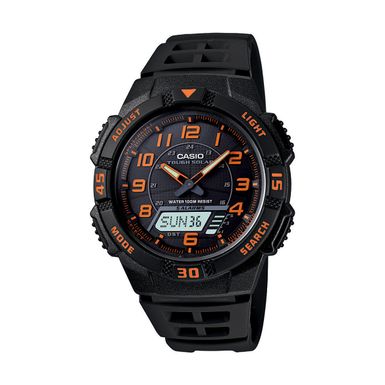 Casio  - Ana/Digi Solar Powered Watch Black Resin Band