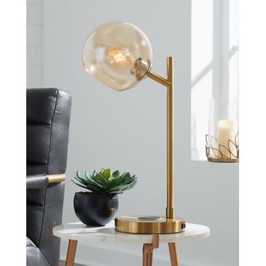 Amber/Gold Finish Abanson Metal Desk Lamp (1/CN)