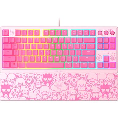 Razer - Ornata V3 TKL Wired Mecha-Membrane Gaming Keyboard with Chroma RGB Backlighting - Hello Kitty Edition - Pink