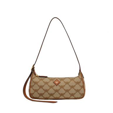 MCM Lauretos Fabric Himmel Shoulder Bag (Small, Beige)