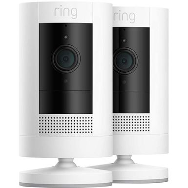 Ring - 2-Pack Stick Up Indoor/Outdoor Wire Free 1080p Security Camera - White