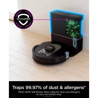 Shark - AI Ultra Robot Vacuum with Matrix Clean, Home Mapping, HEPA Bagless Self Empty Base, WiFI Connected - Black