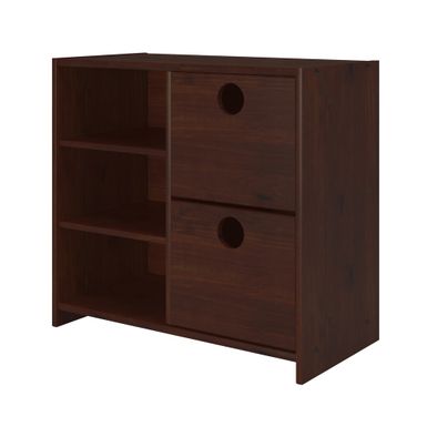 Donco Kids 2 Drawer Chest with Shelves - Brown