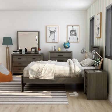 image of Aury Transitional Grey Upholstered Tufted 6-piece Panel Bedroom Set by Furniture of America - Twin with sku:zd-l6yvxritdfnav2ugptastd8mu7mbs-overstock