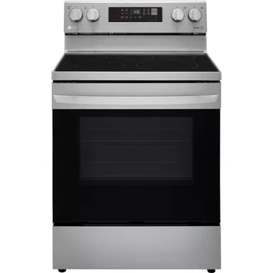 LG - 6.3 Cu. Ft. Smart Freestanding Electric Convection Range with Easy Clean, Air Fry and WideView Window - Stainless Steel