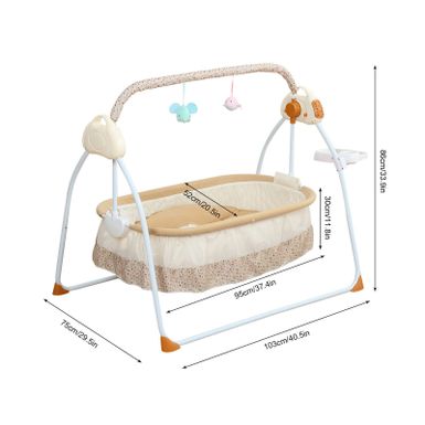 0-18 Months 25kg Electric Crib Bassinet Baby Cradle - Khaki - Deluxe Version