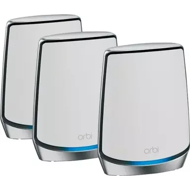 image of NETGEAR - Orbi AX6000 Tri-Band Mesh WiFi 6 System (3-pack) - White with sku:bb21464370-bestbuy