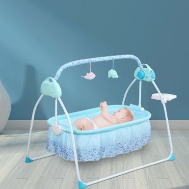 0-18 Months 25kg Electric Crib Bassinet Baby Cradle - Blue - Deluxe Version