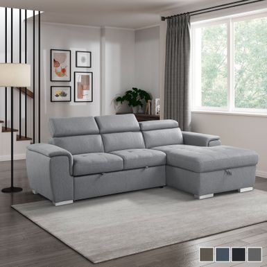 McCoy 2-Piece Sofa Chaise with Pull-Out Bed - Blue