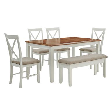 image of Andette 6PC Dining Set Brown with sku:pfxs1404-linon