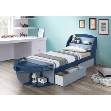 ACME Neptune II Twin Bed, Gray & Navy