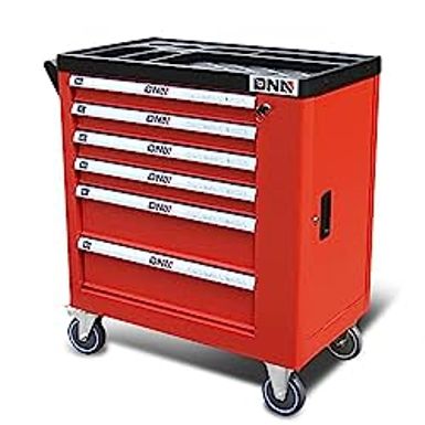 image of New Package DNA MOTORING 36" H X 30.5" W X 18"D Heavy Duty Lockable Slide Tool 6-Drawers Chest Rolling Tool Cart Cabinet with Keys (TOOLS-10002), Red with sku:b0b1482sfc-amazon