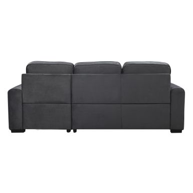 Nico Sectional Sofa Chaise with Pull-out Bed - Taupe (Microfiber)