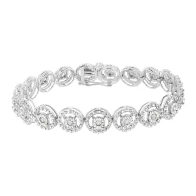 Sterling Silver 1ct TDW Diamond Link Bracelet (I-J,I3)