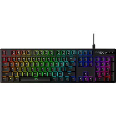 image of HyperX - Alloy Origins Full-size Wired Mechanical Red Switch Gaming Keyboard with RGB Back Lighting - Black with sku:hx4p4f6aa-adorama