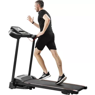 image of Compact Easy Folding Treadmill Motorized Running Jogging Machine - Black with sku:k0fghby6yq7cinwa1tfe9wstd8mu7mbs-overstock