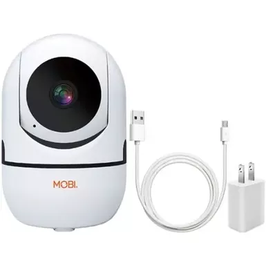 image of MOBI - Cam HDX Smart HD Pan & Tilt Wi-Fi Baby Monitoring Camera with 2-way Audio and Powerful Night Vision - White with sku:bb21958301-bestbuy