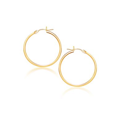 image of 10k Yellow Gold Polished Hoop Earrings (40 mm) with sku:61494-rcj