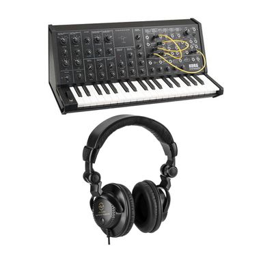 image of Korg MS-20 Mini Monophonic Analog Synthesizer, 2 Oscillators, 37 Mini-Keys with H&A Studio Monitor Headphones with sku:koms20minia-adorama