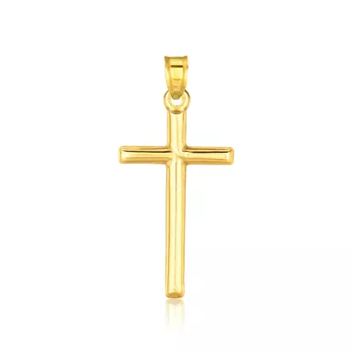 image of 14k Yellow Gold High Polish Cross Pendant with sku:d115723-rcj