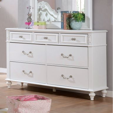 image of Marais Transitional White 56-inh Wide Solid Wood 7-Drawer Dresser by Furniture of America - White with sku:xuyzwaq5wvrmr934feq5wgstd8mu7mbs-overstock