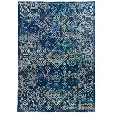 Hutchens Navy And Teal 5X7 Area Rug