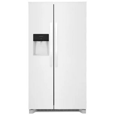 image of Frigidaire 25.6 Cu. Ft. White Side-by-side Refrigerator with sku:frss2623aw-electronicexpress