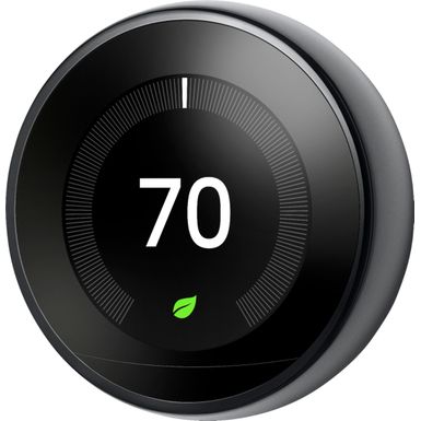image of Google - Nest Learning Smart Wifi Thermostat - Black with sku:bb21218574-6345162-bestbuy-nest