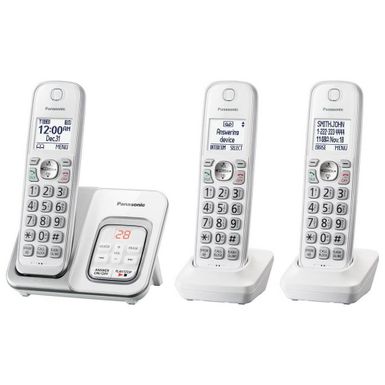 Panasonic KXTGD533 / KX-TGD533W / KXTGD533W Expandable Cordless Phone with Call Block and Answering Machine - 3 Handsets